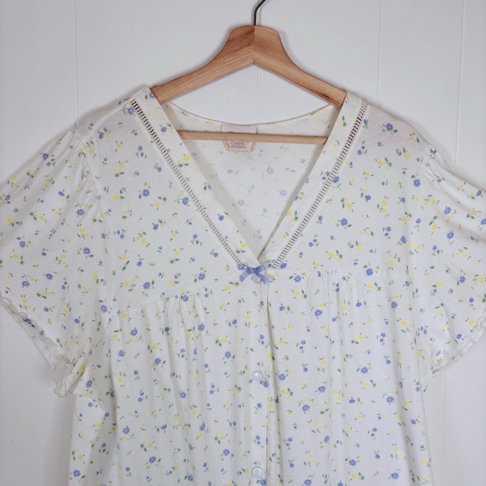 Vintage Carriage Court Nightgown ‎ 2X Cottagecore Floral Lace Trim Sleepwear - Picture 2 of 11
